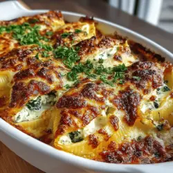 When it comes to comfort food, few dishes can compete with the heartwarming nature of Cheesy Baked Spinach Stuffed Shells. This delightful recipe combines the rich flavors of cheese with the nutritious benefits of spinach, resulting in a meal that is not only satisfying but also wholesome. The plush pasta shells serve as the perfect vessel for a creamy filling, making it an appealing choice for family dinners or a cozy gathering with friends.
