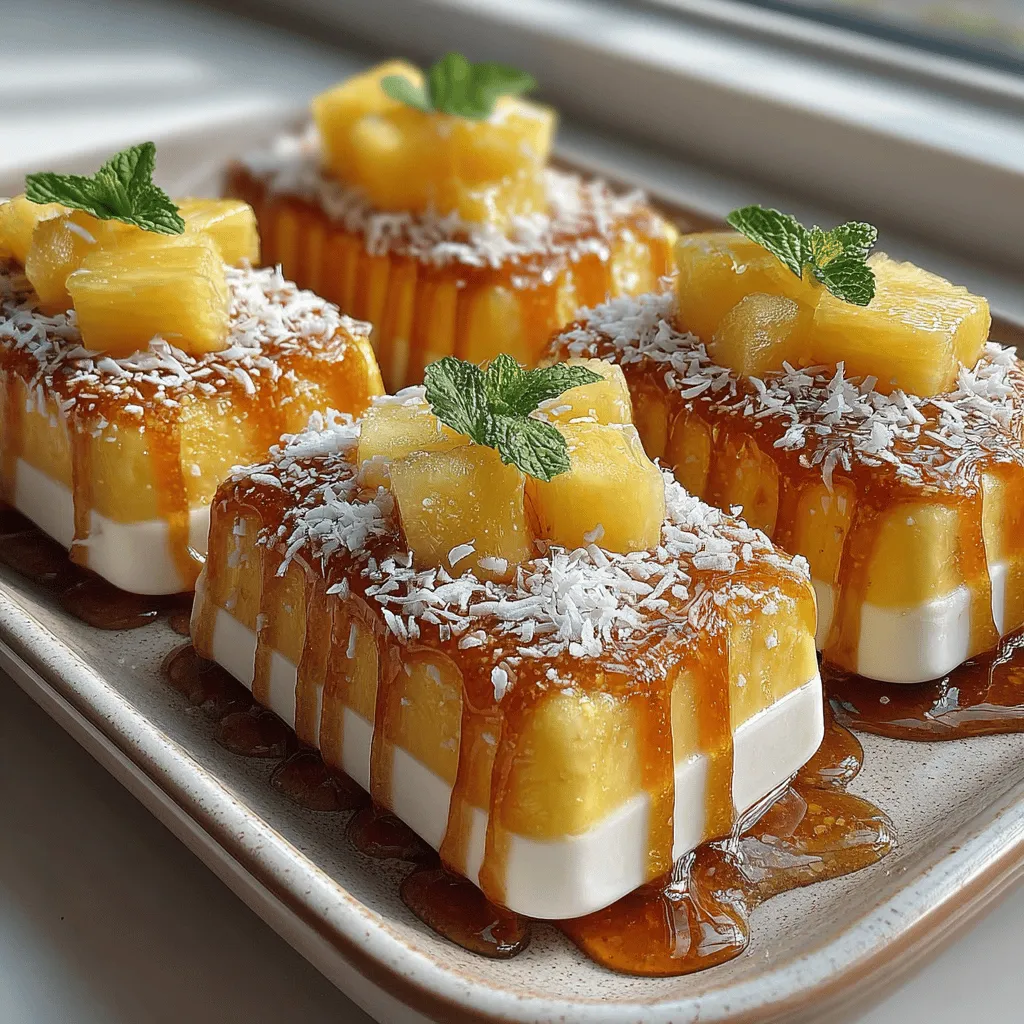 To take your Tropical Bliss Frozen Yogurt Pineapple Whip Bars to the next level, consider these complementary flavors that will enhance your dessert experience: