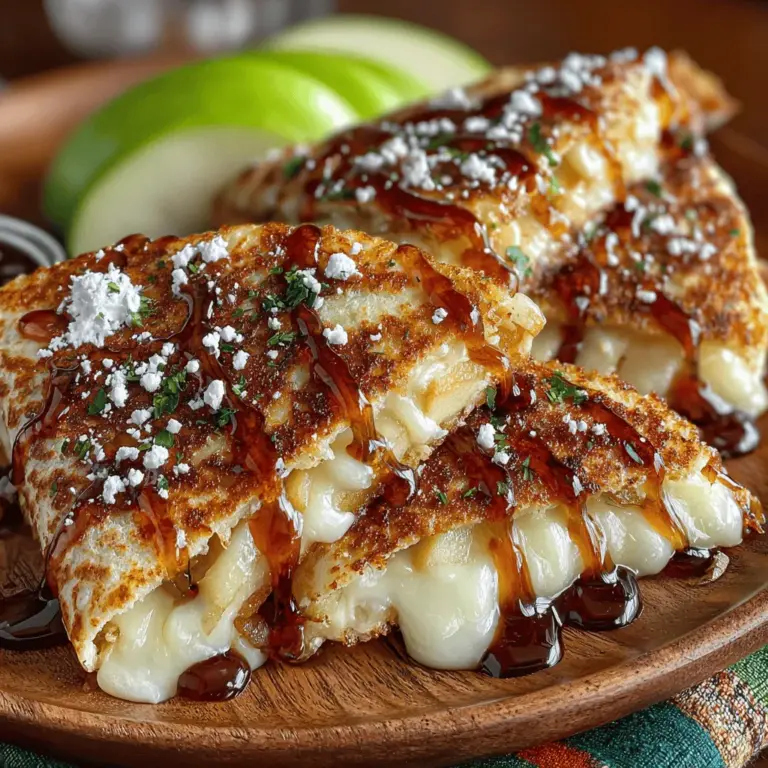 Sweet Apple Quesadilla Triangles are a delightful twist on the traditional quesadilla, seamlessly blending the sweetness of apples with the savory richness of cheese. This innovative dish is not just a treat for the taste buds; it embodies the charm of sweet and savory combinations that have become increasingly popular in everyday cooking. Whether you're looking for a quick snack, a unique dessert, or an impressive appetizer for your next gathering, these quesadilla triangles offer a simple yet satisfying solution.