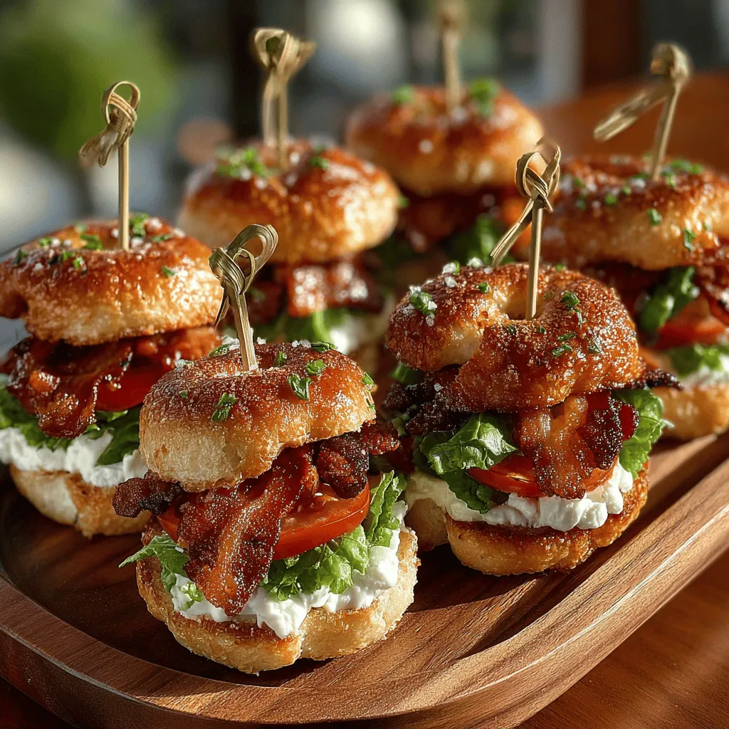 Mini BLT Bagel Delights are an innovative take on the beloved classic BLT sandwich, offering a unique and flavorful experience in a bite-sized format. This snack combines the savory crunch of crispy bacon, the refreshing crunch of fresh lettuce, and the juicy sweetness of ripe tomatoes, all nestled between perfectly toasted mini bagels. Whether you're hosting a party, gearing up for game day, or simply in need of a quick and satisfying snack, these delightful bites are sure to impress.