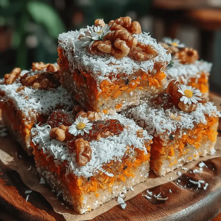 In today’s fast-paced world, finding a nutritious snack that fuels your day can be challenging. Many of us resort to convenience foods that often lack essential nutrients and can leave us feeling sluggish. Enter the Frosty Carrot Bliss Energy Bars—a delightful blend of wholesome ingredients that not only satisfy your hunger but also provide an energizing boost. These bars are packed with the goodness of carrots, oats, and nuts, making them the perfect on-the-go snack for busy individuals and families alike.