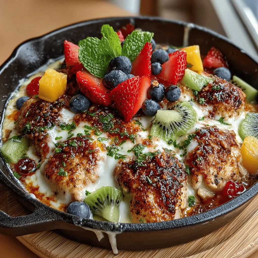 When it comes to creating meals that delight the senses, the Fruity Delight Chicken Skillet stands out as a vibrant and flavorful option. This unique recipe marries the savory goodness of chicken with the natural sweetness of fresh fruits, resulting in a dish that is as visually appealing as it is delicious. Perfect for family dinners, gatherings, or even a cozy night in, this skillet dish is designed to bring people together around the table.