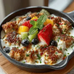 When it comes to creating meals that delight the senses, the Fruity Delight Chicken Skillet stands out as a vibrant and flavorful option. This unique recipe marries the savory goodness of chicken with the natural sweetness of fresh fruits, resulting in a dish that is as visually appealing as it is delicious. Perfect for family dinners, gatherings, or even a cozy night in, this skillet dish is designed to bring people together around the table.