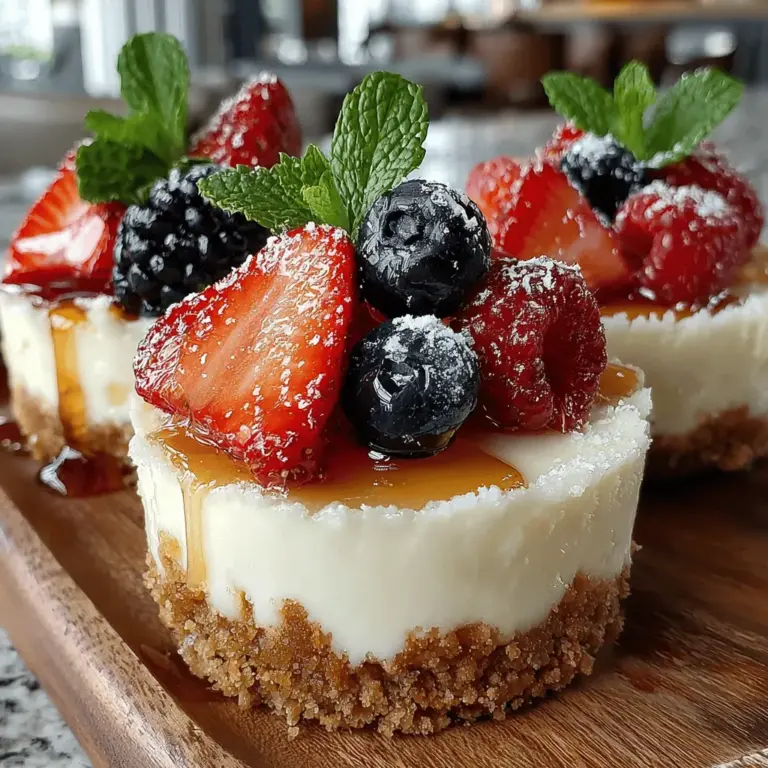 Indulging in dessert doesn't have to be an elaborate affair, especially when you can whip up a batch of Delightful Mini Cheesecake Cups with Berry Topping that are as scrumptious as they are easy to make. These bite-sized treats combine the creamy richness of cheesecake with a refreshing berry topping, making them perfect for any occasion—from summer barbecues to elegant dinner parties. Their petite size not only makes them adorable but also allows guests to enjoy a sweet treat without the guilt of overindulgence.