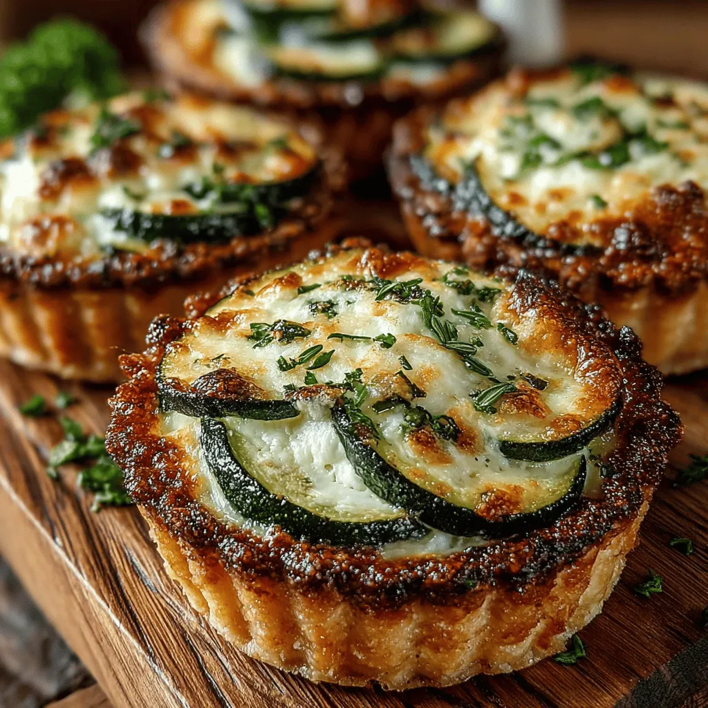 Savory Mini Zucchini Tartlets with Goat Cheese are a delightful combination of flaky pastry and vibrant, fresh ingredients, making them an appealing dish for a variety of occasions. These tartlets are not only visually stunning but also bursting with flavor, offering a perfect balance between the earthiness of zucchini and the creamy tang of goat cheese. Their individual portion size makes them an ideal choice for appetizers at dinner parties, brunch gatherings, or as a light snack during casual get-togethers.