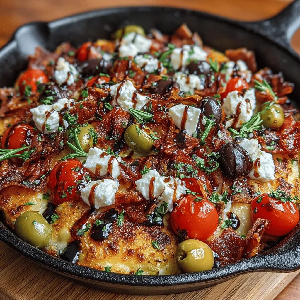 The Charcuterie Chicken Skillet is an exciting, versatile dish that brings together the best elements of a traditional charcuterie board into a single, satisfying meal. Imagine succulent chicken breasts seared to perfection, enveloped in a medley of flavors from cured meats, vibrant olives, and creamy cheeses. This dish not only tantalizes the taste buds but also offers an aesthetic appeal that makes it perfect for weeknight dinners, social gatherings, or meal prep. It embodies the essence of comfort food while being sophisticated enough to impress your guests.