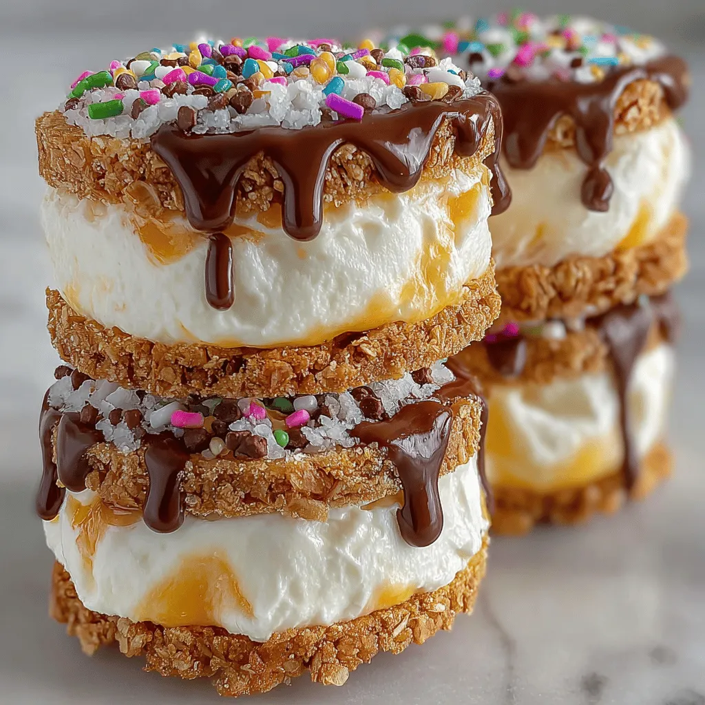 To create the perfect frozen yogurt cereal milk sandwich rounds, start by cutting your cereal into uniform rounds. The ideal method is to use a round cookie cutter or a glass to ensure even shapes. This will not only make your dessert look appealing but will also help in achieving a balanced structure for each bite.