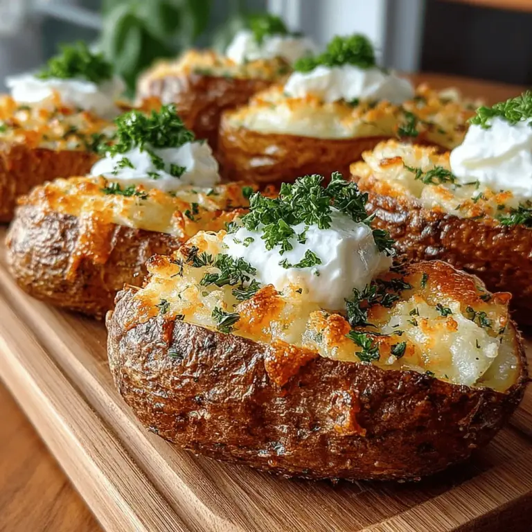 When it comes to comfort food, few dishes can rival the humble potato skin. Known for their crispy texture and versatility, potato skins have carved out a beloved niche as a snack or appetizer. Whether served at lively gatherings or enjoyed during quiet evenings at home, they provide a satisfying crunch that pairs beautifully with a myriad of toppings and flavors. Among the countless variations, Garlic Herb Roasted Potato Skins stand out, transforming simple russet potatoes into a gourmet treat that is both easy to prepare and delightful to eat.