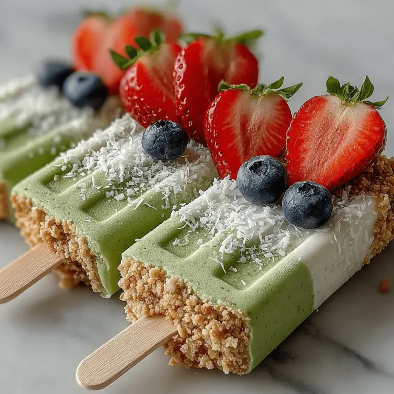 In recent years, frozen yogurt treats have surged in popularity, captivating dessert lovers and health-conscious snackers alike. These creamy delights offer a guilt-free indulgence, combining the rich, velvety texture of yogurt with a wide array of flavors and toppings. Among the many innovative frozen yogurt recipes, the Matcha Bliss Frozen Yogurt Granola Pops stand out as a unique and healthful option. Infused with matcha—a finely ground powder made from specially grown green tea leaves—these pops not only tantalize your taste buds but also provide a nutritious boost, making them an ideal choice for a refreshing snack or dessert.