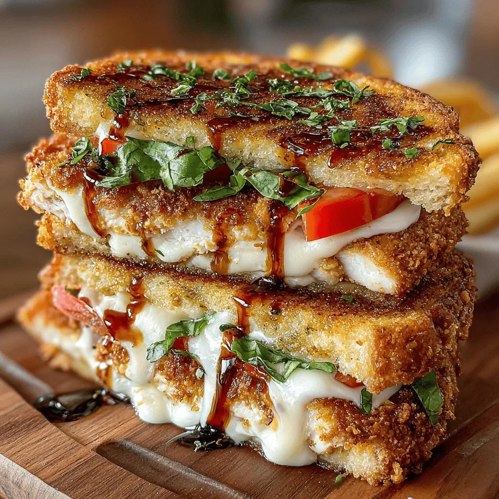 The Pesto Chicken Caprese Grilled Sandwich is a culinary creation that marries the vibrant flavors of Italian cuisine with the comforting appeal of a classic grilled sandwich. Combining tender chicken, fresh basil, and creamy mozzarella, this dish is not just a meal; it's an experience that tantalizes the taste buds. The harmonious blend of ingredients creates a sandwich that is both satisfying and refreshing, making it a perfect choice for a quick lunch or a flavorful addition to any gathering.