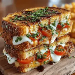 The Pesto Chicken Caprese Grilled Sandwich is a culinary creation that marries the vibrant flavors of Italian cuisine with the comforting appeal of a classic grilled sandwich. Combining tender chicken, fresh basil, and creamy mozzarella, this dish is not just a meal; it's an experience that tantalizes the taste buds. The harmonious blend of ingredients creates a sandwich that is both satisfying and refreshing, making it a perfect choice for a quick lunch or a flavorful addition to any gathering.