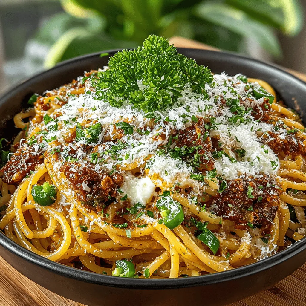 Spaghetti Delight with Hatch Peppers: A Flavorful Journey