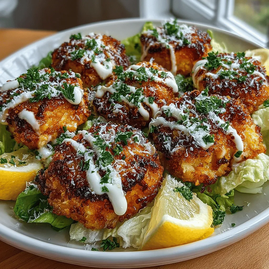 <strong>Introduction</strong>” /></p>
</p>
<h2>Instructions on How to Bake Chicken Bites for Optimal Crispiness</h2>
</p>
<p>To achieve perfectly crispy chicken bites, it’s essential to follow a few key steps when baking. Start by preheating your oven to 425°F (220°C). This high temperature is crucial as it allows the chicken bites to cook quickly while developing a golden, crispy exterior. While the oven is heating up, prepare your chicken bites by tossing them in your seasoned breading mixture.</p>
</p>
<h3>Importance of Preheating the Oven and the Right Temperature</h3>
</p>
<p>Preheating the oven ensures that your chicken bites begin cooking immediately upon entering. This not only helps to seal in moisture but also promotes even cooking. If you place your chicken bites in a cold oven, they will take longer to cook, resulting in a rubbery texture rather than the desired crispiness. Therefore, always allow your oven to reach the designated temperature before baking.</p>
</p>
<h3>Tips on Arranging Chicken Bites on the Baking Sheet for Even Cooking</h3>
</p>
<p>When arranging your chicken bites on the baking sheet, be mindful of spacing. Spread the bites out in a single layer, ensuring there is enough space between each piece. This allows hot air to circulate around the chicken, promoting even cooking and preventing steaming. Avoid overcrowding the pan, as this can lead to uneven texture and reduced crispiness. For the best results, line your baking sheet with parchment paper or a silicone mat to prevent sticking and facilitate easy cleanup.</p>
</p>
<h3>How to Recognize When Chicken Bites Are Perfectly Done</h3>
</p>
<p>After about 15-20 minutes of baking, it’s time to check on your chicken bites. They should be golden brown and crispy on the outside. To ensure they are fully cooked, use a meat thermometer and check that the internal temperature reaches 165°F (74°C). The exterior should be firm to the touch, and a light pressure should yield a satisfying crunch. If they need more time, continue baking for additional 2-3 minute intervals, monitoring closely to prevent overcooking.</p>
</p>
<h2>Crafting the Caesar Salad</h2>
</p>
<p>While your chicken bites are baking, it’s the perfect time to whip up a delicious Caesar salad that complements this dish beautifully.</p>
</p>
<h3>How to Prepare a Simple Yet Delicious Caesar Salad</h3>
</p>
<p>Begin by washing and drying fresh romaine lettuce. Tear the leaves into bite-sized pieces and place them in a large salad bowl. For added texture and flavor, consider incorporating croutons—store-bought or homemade—by toasting bread cubes with olive oil and seasoning them to your liking.</p>
</p>
<h3>Importance of Fresh Ingredients in Creating a Vibrant Salad</h3>
</p>
<p>Using fresh, high-quality ingredients is essential in creating a vibrant Caesar salad. The crispness of fresh romaine lettuce, combined with the savory notes of Parmesan cheese and the tanginess of Caesar dressing, elevates this salad to new heights. Whenever possible, opt for freshly grated Parmesan over pre-packaged alternatives to enhance the flavor profile.</p>
</p>
<h3>Tips on Achieving the Right Amount of Dressing for Even Coating</h3>
</p>
<p>When it comes to dressing your salad, moderation is key. Start by drizzling a small amount of Caesar dressing over the lettuce and toss gently to coat. It’s easier to add more dressing than to remove excess, so start with a little and add more as needed. If you find the salad is too dry after tossing, feel free to add another tablespoon of dressing. The goal is to achieve a light, even coating that enhances rather than overpowers the fresh greens.</p>
</p>
<h3>Suggestions for Variations (Homemade vs. Store-Bought Dressing)</h3>
</p>
<p>You have the option of using store-bought Caesar dressing for convenience or making your own for a personalized touch. A homemade dressing typically includes ingredients like mayonnaise, garlic, lemon juice, Dijon mustard, Worcestershire sauce, and freshly grated Parmesan. For those who prefer a lighter version, consider using Greek yogurt as a base instead of mayonnaise. This not only reduces calories but also adds a creamy texture without sacrificing flavor.</p>
</p>
<h2>Serving the Dish</h2>
</p>
<p>Now that your chicken bites and Caesar salad are ready, it’s time to serve this delicious meal.</p>
</p>
<h3>Presentation Tips for Serving Crispy Chicken Caesar Bites</h3>
</p>
<p>Presentation can elevate your dish from simple to impressive. Start by serving the crispy chicken bites on a large platter or individual plates. This encourages sharing and makes it easy for guests to help themselves.</p>
</p>
<h3>Ideas on Plating: Arranging Salad and Chicken Bites for Visual Appeal</h3>
</p>
<p>When plating, consider placing a generous portion of Caesar salad on the side of your chicken bites. This not only creates a beautiful color contrast with the green of the salad against the golden-brown chicken but also allows the flavors to complement one another visually and gastronomically. For an extra touch, you could sprinkle some extra Parmesan cheese over the salad or arrange a few croutons atop the chicken bites.</p>
</p>
<h3>Importance of Garnishing with Fresh Parsley and Lemon Wedges for Flavor and Aesthetics</h3>
</p>
<p>To add the finishing touches to your dish, garnish with freshly chopped parsley and lemon wedges. The parsley adds a pop of color and freshness, while the lemon wedges provide a zesty kick that brightens the flavors of both the chicken and salad. Encourage your guests to squeeze a little lemon over their bites for an added layer of flavor.</p>
</p>
<h2>Nutritional Benefits of the Dish</h2>
</p>
<p>Understanding the nutritional benefits of your meal is essential for maintaining a balanced diet.</p>
</p>
<h3>Overview of the Nutritional Value of the Ingredients Used</h3>
</p>
<p>Crispy Chicken Caesar Bites are not just delicious; they are also packed with nutritional benefits. Chicken is a great source of lean protein, which is essential for muscle repair and overall health. Each serving of chicken provides vital amino acids that support bodily functions.</p>
</p>
<h3>Protein Content from Chicken, Health Benefits of Romaine Lettuce, and Calcium from Parmesan Cheese</h3>
</p>
<p>Romaine lettuce, the star ingredient of the Caesar salad, is low in calories yet high in vitamins A and K. It also contains folate, which is important for cell function and tissue growth. The addition of Parmesan cheese not only enhances flavor but also contributes calcium and protein to the dish. This combination of ingredients ensures that your meal is not only satisfying but also nutritious.</p>
</p>
<h3>Discussion on the Balance of Flavors and How It Fits into a Healthy Diet</h3>
</p>
<p>The balance of flavors in Crispy Chicken Caesar Bites makes it a versatile dish suitable for various occasions. When enjoyed in moderation, this meal can fit well into a healthy diet. The combination of protein from chicken, fiber from greens, and healthy fats from the dressing creates a satisfying and wholesome dining experience.</p>
</p>
<h2>Conclusion</h2>
</p>
<p>In summary, Crispy Chicken Caesar Bites are a delightful dish that combines textures and flavors for an irresistible meal. This recipe is not only easy to prepare but also perfect for gatherings, family dinners, or even a quick weeknight meal. The crispy chicken paired with a fresh Caesar salad creates a satisfying balance that will please both children and adults alike.</p>
</p>
<p>I encourage you to try this recipe for yourself and experience the perfect blend of crispy, savory chicken and zesty, creamy salad. Whether served as an appetizer or a main course, these bites are sure to become a favorite addition to your culinary repertoire. Enjoy the delightful combination of textures and flavors, and watch your guests return for seconds!</p>
</div>