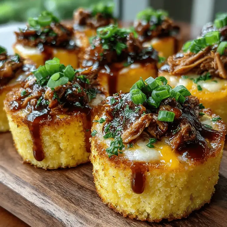 In the world of appetizers, Mini BBQ Chicken Polenta Bites stand out for their delightful combination of textures and flavors. These bite-sized treats offer a crispy exterior with a creamy polenta base, topped with savory BBQ chicken and melted cheese. They are the epitome of comfort food, bringing together the richness of cornbread-like polenta and the smokiness of barbecue sauce in a format that is easily shareable and perfect for any occasion.
