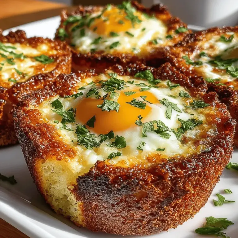 Are you on the lookout for a breakfast recipe that combines comfort and flavor in every bite? Look no further than Green Chili Cheesy Egg Toast Cups. This delightful dish offers a perfect harmony of cheesy richness, spicy kick, and the satisfying crunch of toast, making it an ideal choice for breakfast, brunch, or even a quick snack. The unique appeal of this recipe lies in its versatility; whether you're hosting a weekend brunch or simply treating yourself to a cozy morning meal, these toast cups are sure to impress.