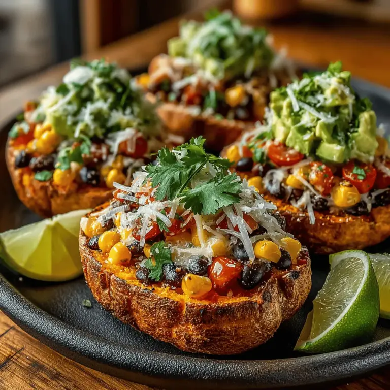 In recent years, the trend of healthy eating has inspired countless innovative recipes that not only satisfy cravings but also nourish the body. One such recipe that beautifully marries flavor and nutrition is Baked Sweet Potato Taco Skins. This delightful dish combines the earthy sweetness of baked sweet potatoes with a colorful filling of black beans, corn, and spices. Perfect for a casual dinner or a fun gathering, these taco skins are sure to impress both vegetarians and meat-lovers alike.