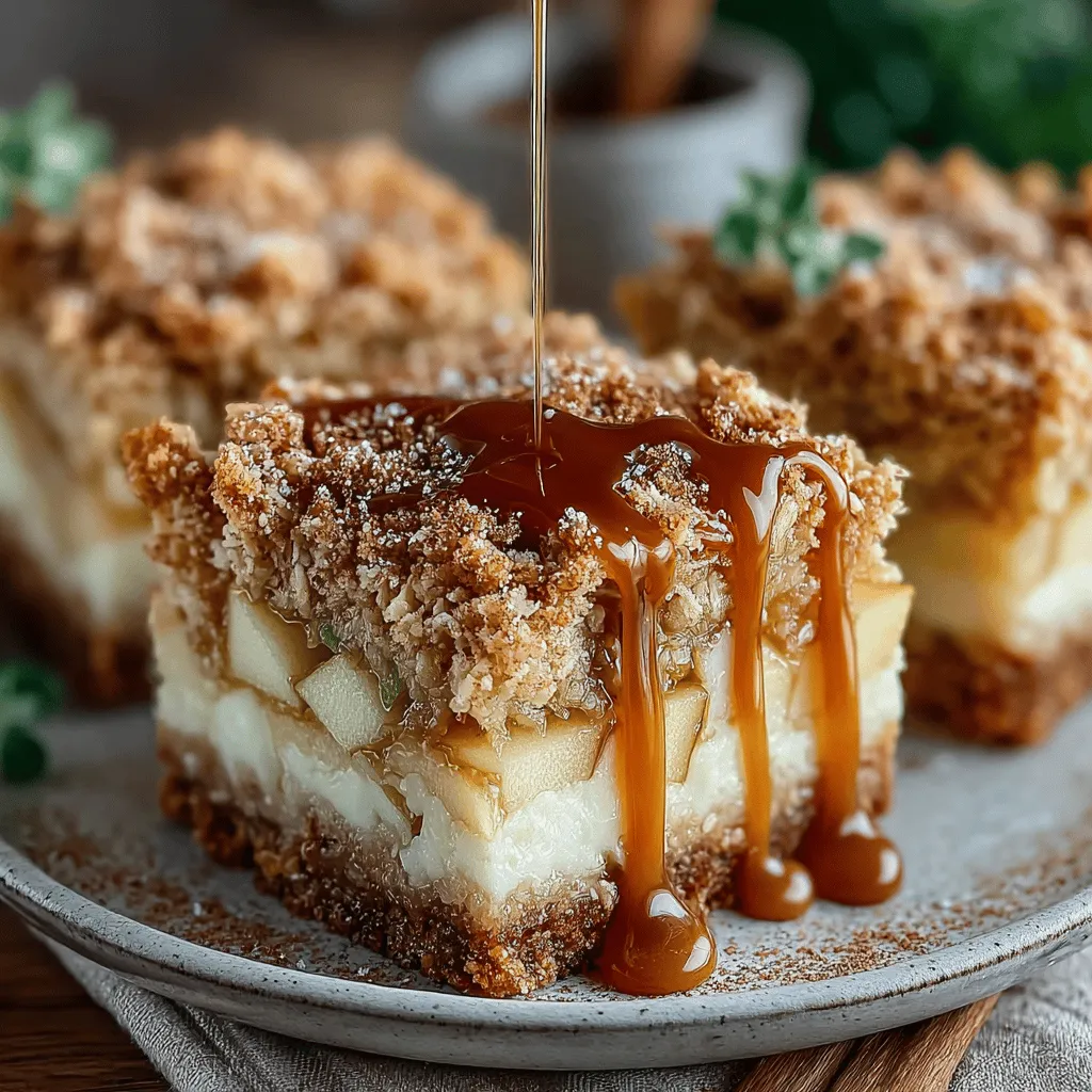 Sweet & Sticky Caramel Apple Crumble Bars