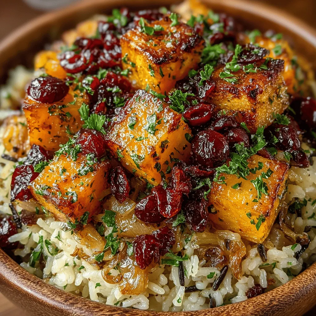 Roasted Squash Cranberry Wild Rice Pilaf