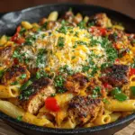 When it comes to quick, satisfying meals that can please the entire family, the Cheddar Chili Chicken Pasta Skillet stands out as a top contender. This vibrant dish combines tender chicken, hearty pasta, and a medley of colorful vegetables, all bathed in a spicy, cheesy sauce that is sure to warm your heart and tantalize your taste buds. With its harmonious blend of protein and carbohydrates, this skillet meal not only nourishes but also delights with its comforting flavors and appealing presentation.