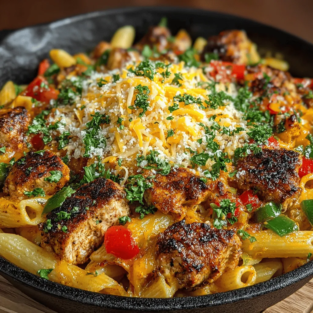 Cheddar Chili Chicken Pasta Skillet Recipe